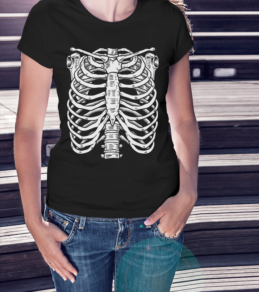 Halloween Skeleton Ribcage Premium Costume T-Shirt