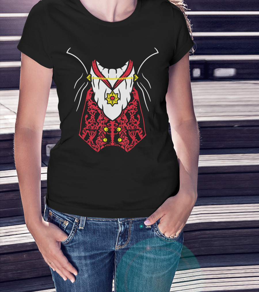 Dracula Vampire Uniform Easy Lazy DIY Red Vest T-Shirt