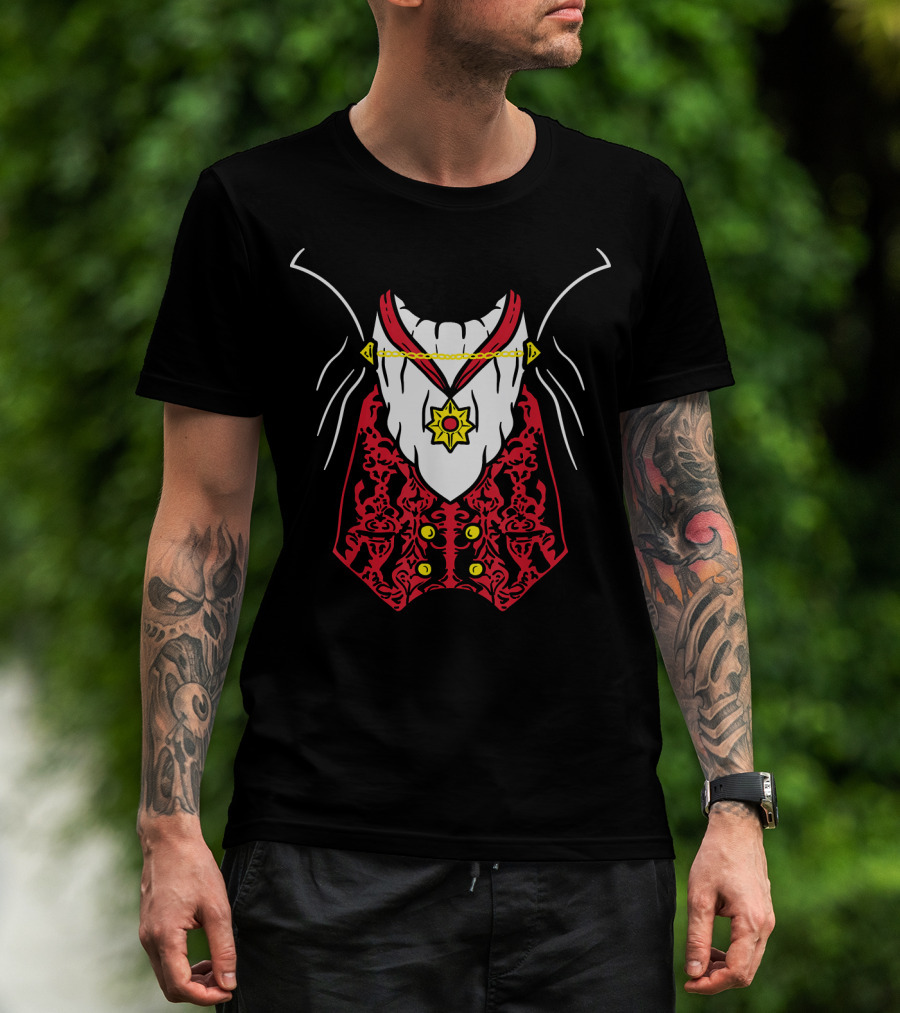 Dracula Vampire Uniform Easy Lazy DIY Red Vest T-Shirt