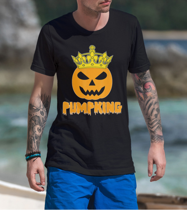 Pumpking Crowned Jack-o'-Lantern Halloween Couple Humor T-Shirt