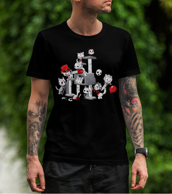 Kitties Killer Horror Movie Icons Cats T-Shirt
