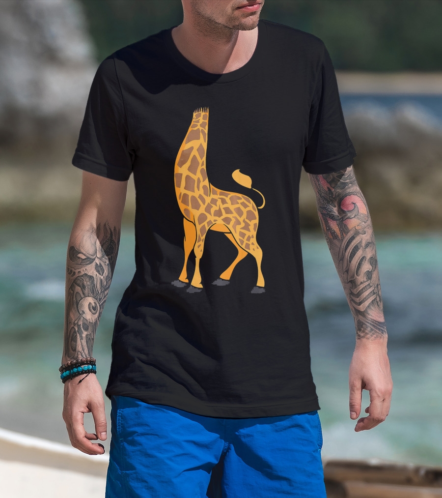 Giraffe In The Style Of A Dinosaur At The Tail End T-Shirt