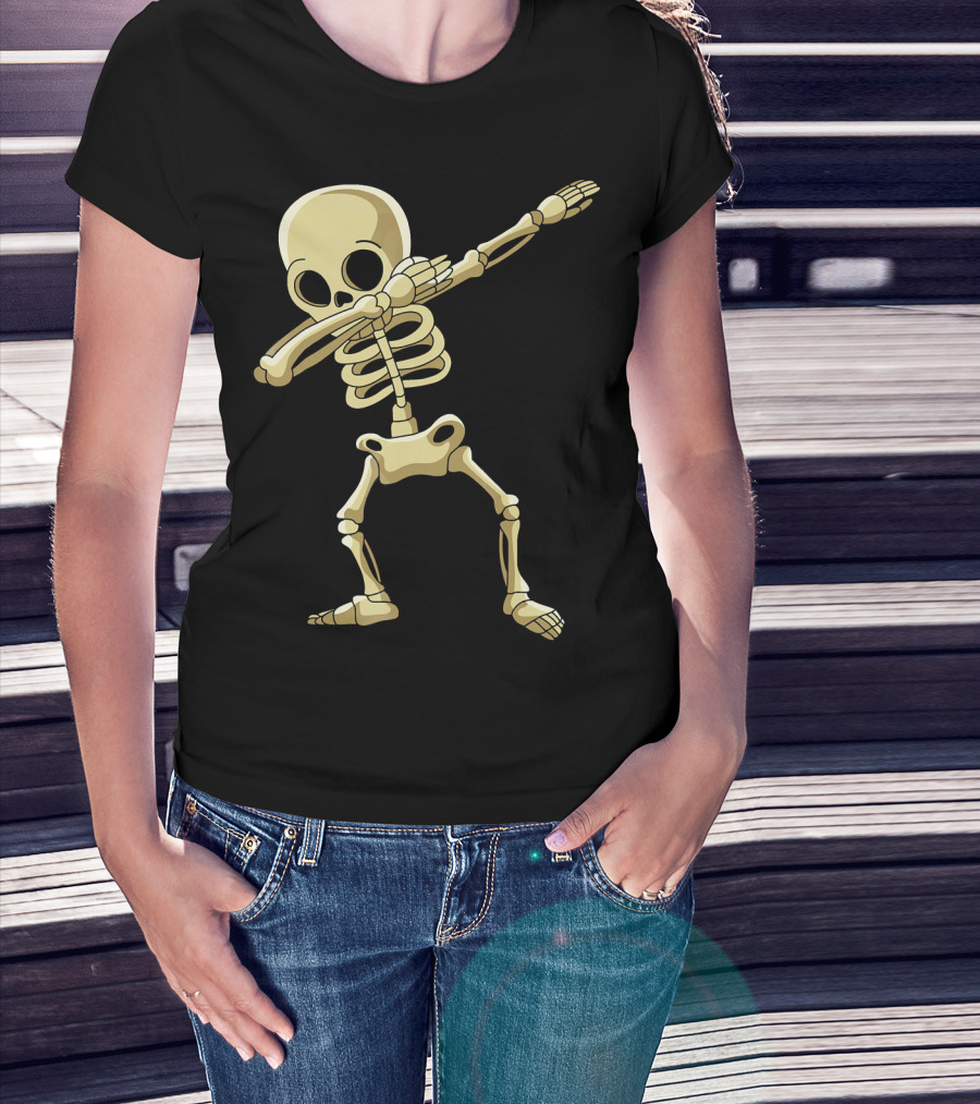 Kids Skeleton Dabbing Pose T-Shirt