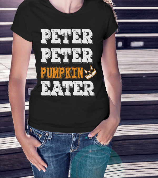 Peter Peter Pumpkin Eater Jack-O'-Lantern Face T-Shirt