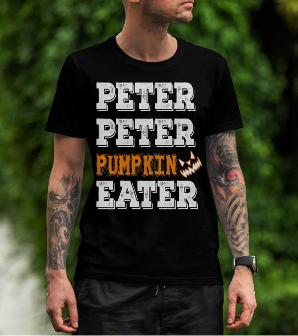 Peter Peter Pumpkin Eater Jack-O'-Lantern Face T-Shirt