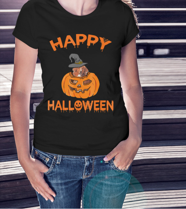 Happy Halloween Nova Scotia Duck Tolling Retriever Pumpkin T-Shirt