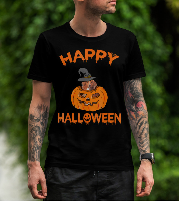 Happy Halloween Nova Scotia Duck Tolling Retriever Pumpkin T-Shirt