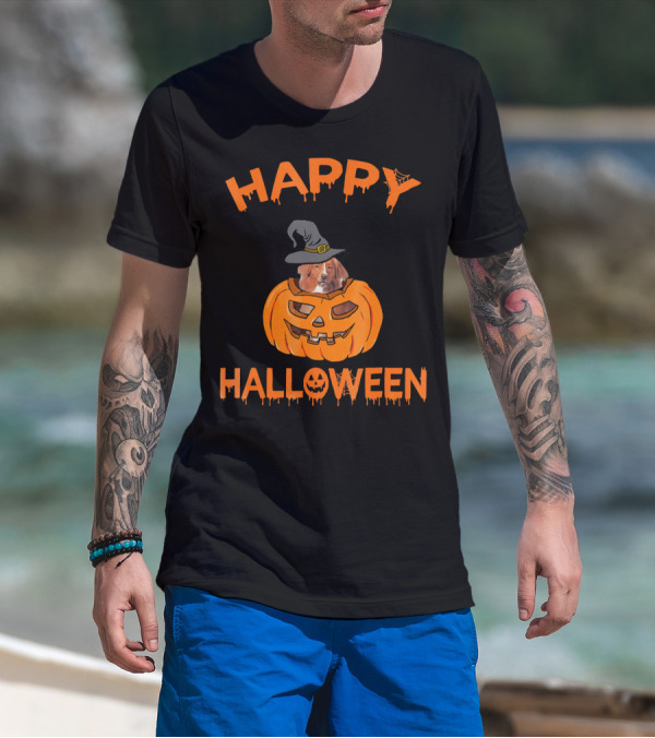 Happy Halloween Nova Scotia Duck Tolling Retriever Pumpkin T-Shirt