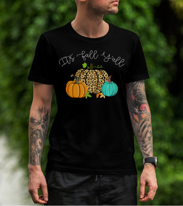 It's Fall Y'all Leopard Pumpkin Trio T-Shirt