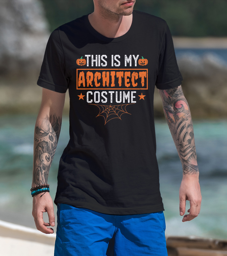This Is My Architect Costume Halloween Pumpkins And Spiderweb T-Shirt