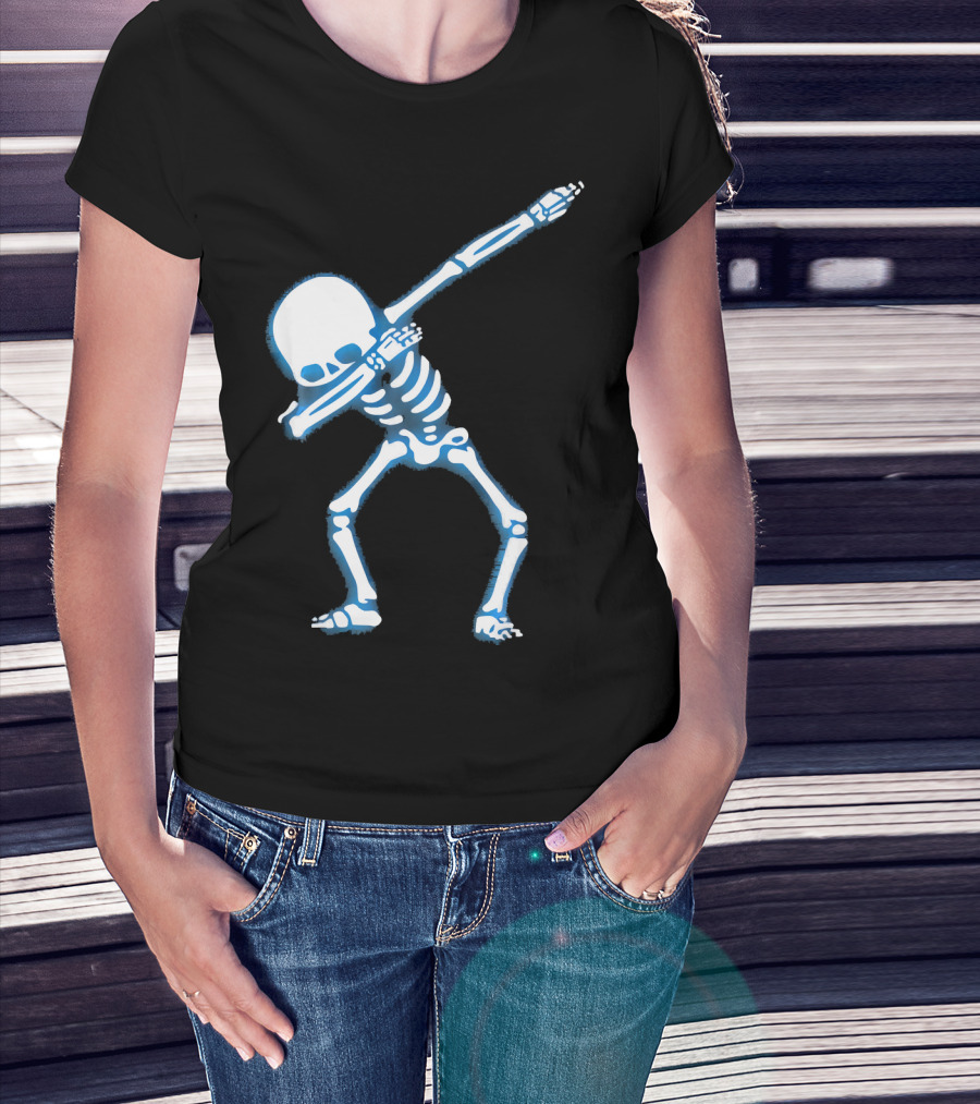 Dabbing Skeleton Dance Pose Fun Halloween T-Shirt