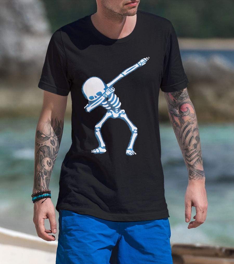 Dabbing Skeleton Dance Pose Fun Halloween T-Shirt