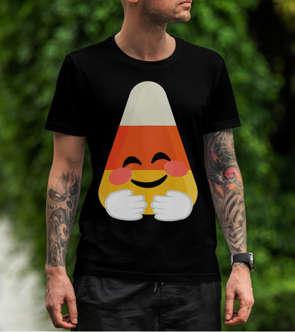 Candy Corn Emoji Hugs Embrace T-Shirt