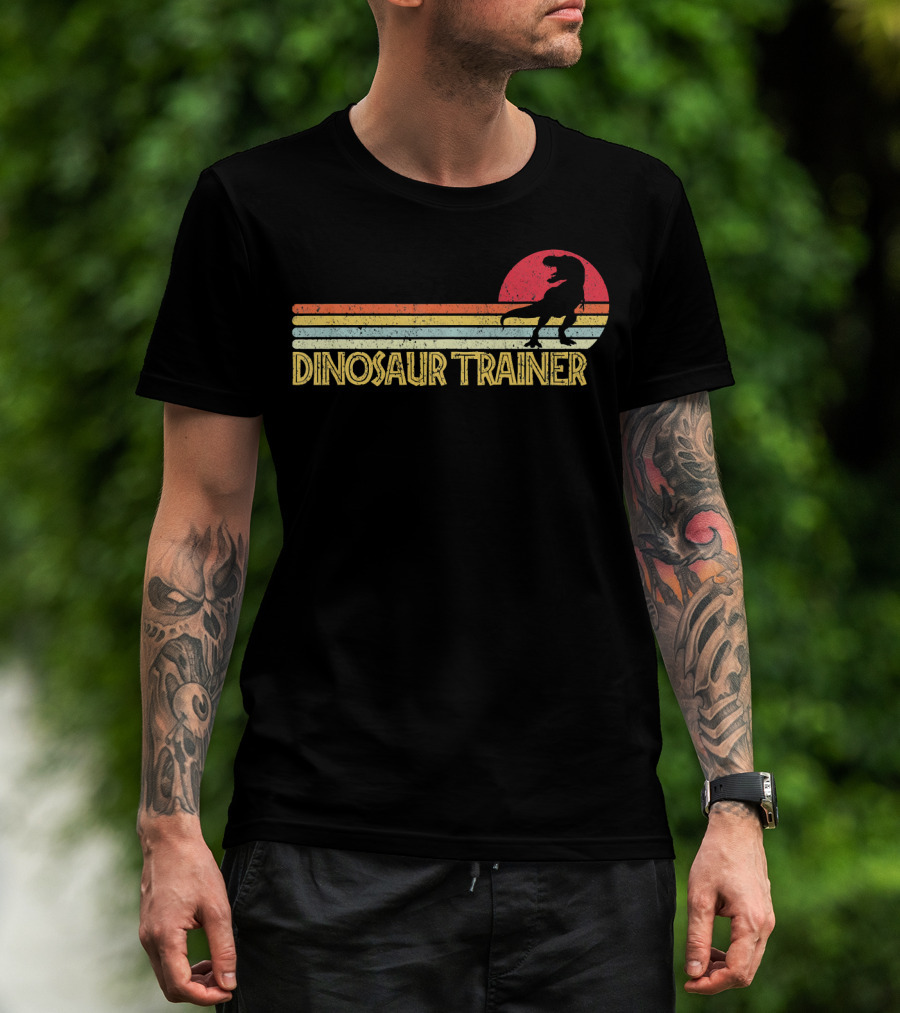 Dinosaur Trainer Retro Sunset Halloween Costume T-Shirt