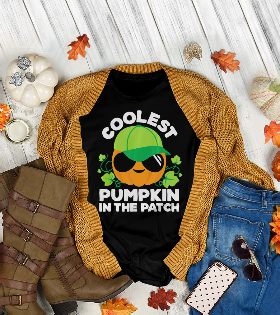 Coolest Pumpkin in the Patch Kids Pumpkin Patch Boys or Girls Fall Co T-Shirt