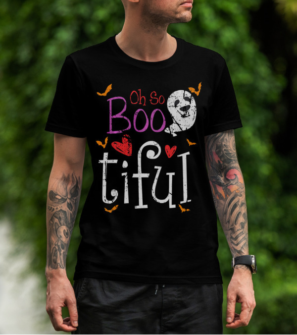 Oh So Boo Tiful Ghost Hearts And Bats T-Shirt