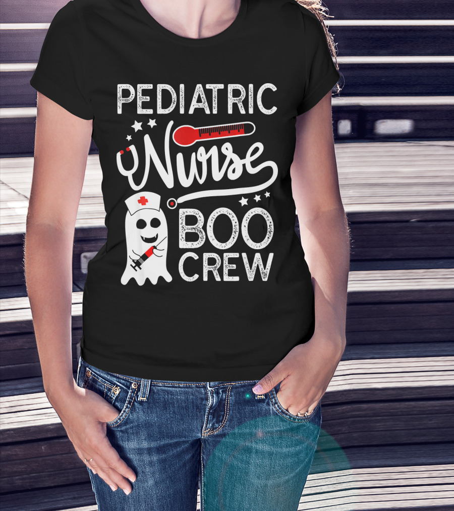 Pediatric Nurse Boo Crew Halloween Costume T-Shirt