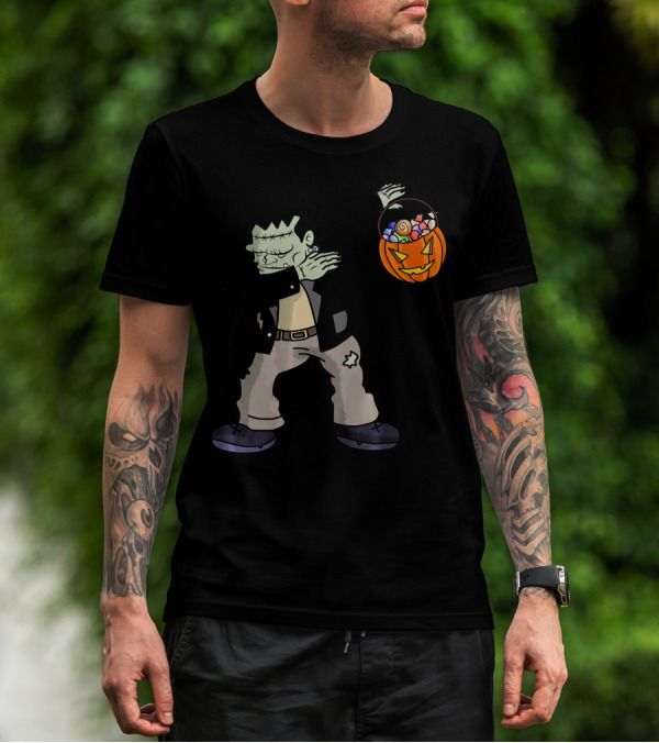 Happy Daboween Frankenstein Dab Candy Bucket T-Shirt