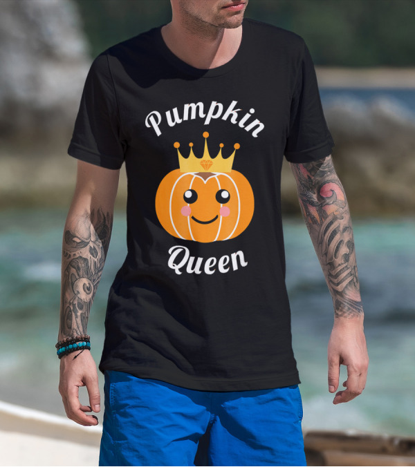 Pumpkin Queen Cute Pumpkin With Crown And Smile T-Shirt