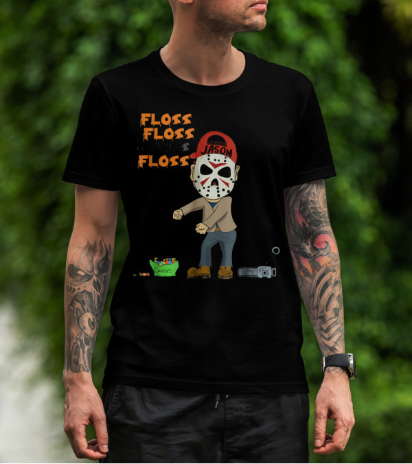 Floss Floss Floss Jason Mask Halloween Dance With Candy And Trap T-Shirt
