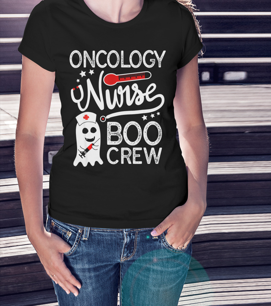 Oncology Nurse Boo Crew Halloween Costume T-Shirt