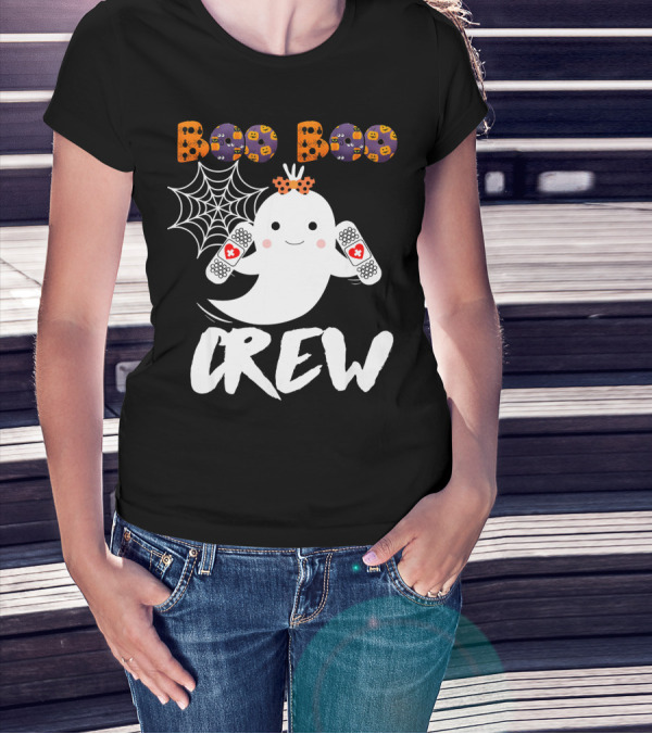 Boo Boo Crew Ghost With Bandages And Spider Web T-Shirt