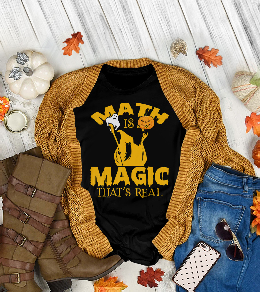 Math is Magic That's Real Halloween Teacher Ghost Pumpkin T-Shirt