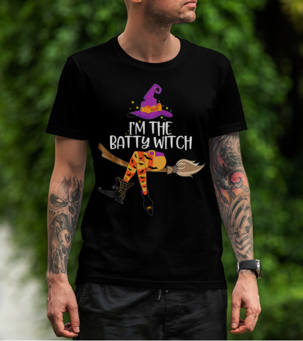 I'm The Batty Witch Halloween Broomstick Costume T-Shirt