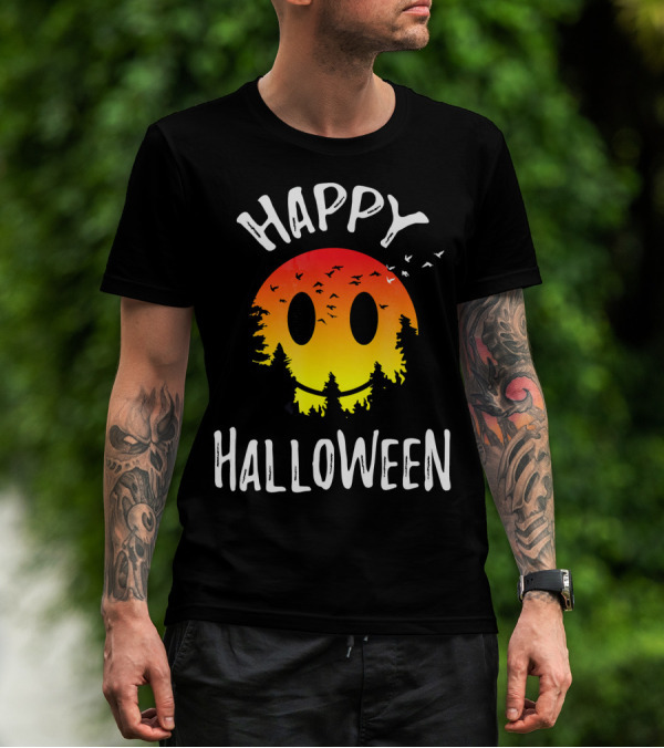 Happy Halloween Spooky Camp Sunset T-Shirt