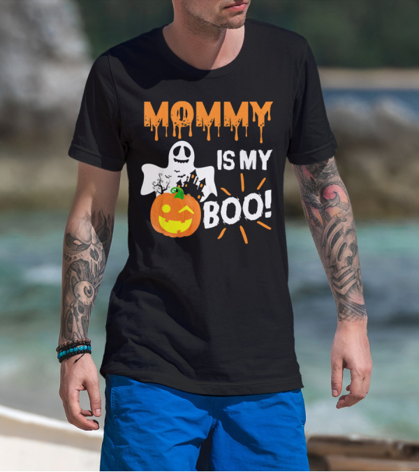MOMMY IS MY BOO Ghost Pumpkin Halloween T-Shirt