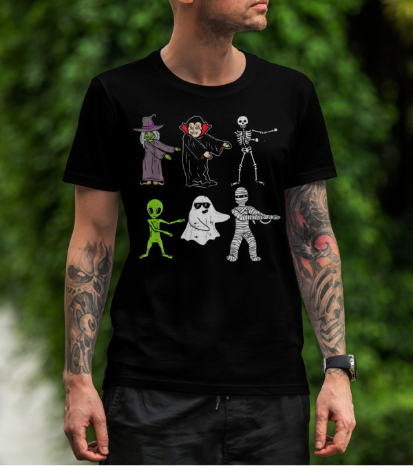 Witch Vampire Skeleton Ghost Alien Mummy Flossing Dance T-Shirt