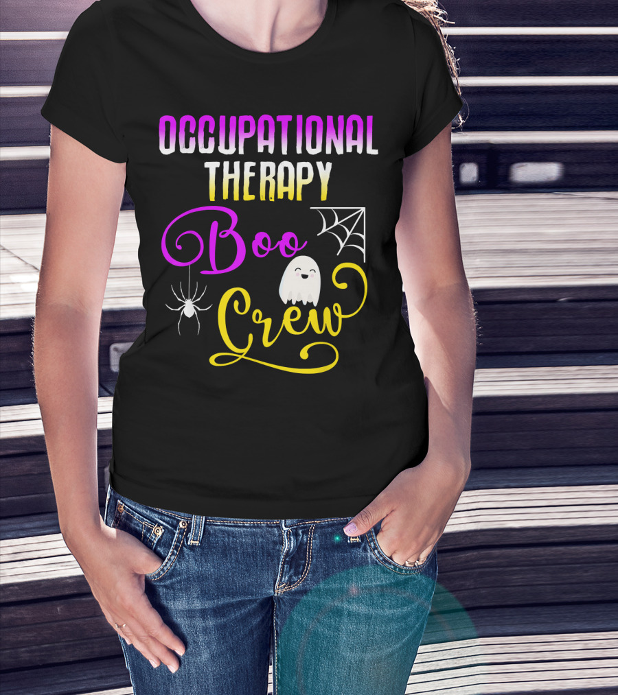 Occupational Therapy Halloween Boo Crew Ghost And Spider T-Shirt