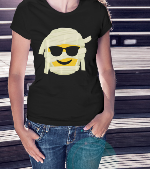Mummy Emoji Wrapped In Bandages With Cool Shades T-Shirt