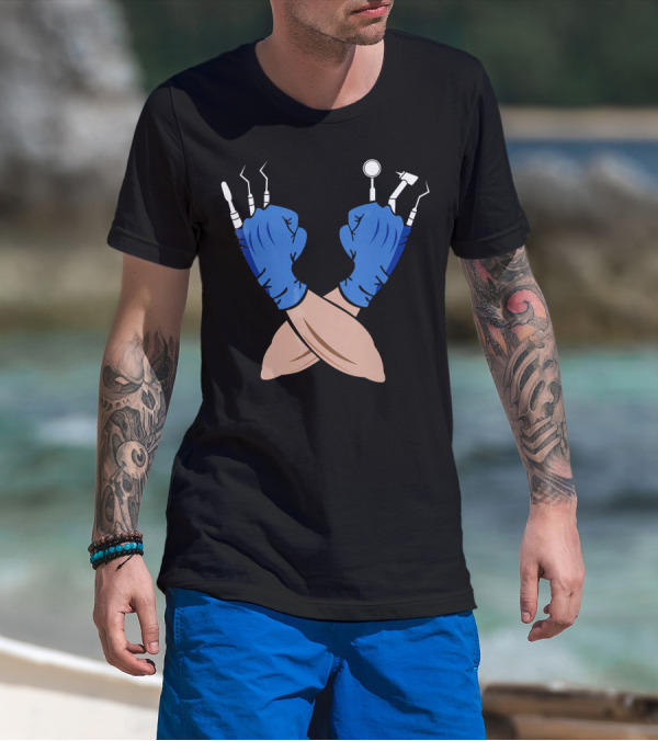DENTIST JOB Wolve Claws With Funny Witch Dental Tools T-Shirt