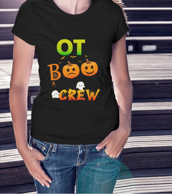 OT Boo Crew Halloween Funny Occupational Pumpkin Ghosts T-Shirt