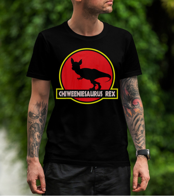 Chiweeniesaurus Rex Funny Chiweenie Jurassic Park T-Shirt