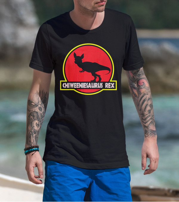 Chiweeniesaurus Rex Funny Chiweenie Jurassic Park T-Shirt