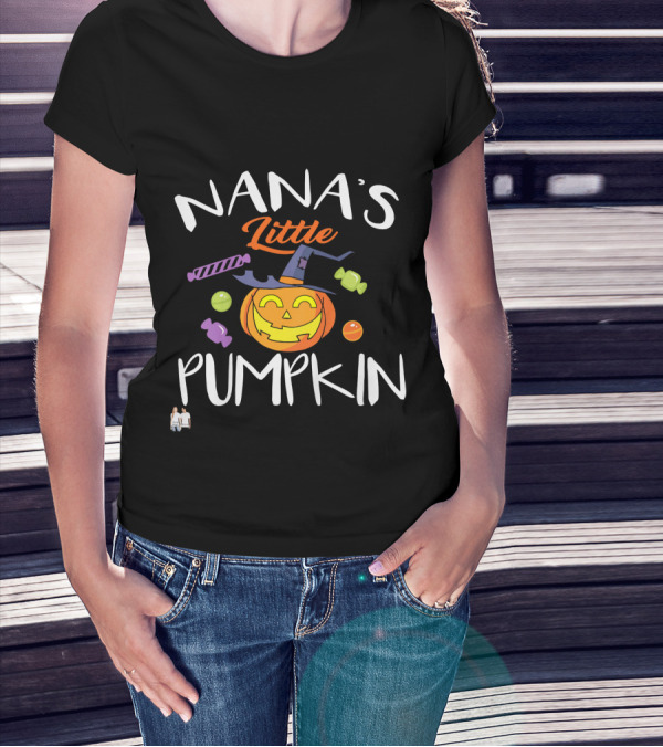 Nana's Little Pumpkin Halloween Candy Jack O'Lantern T-Shirt