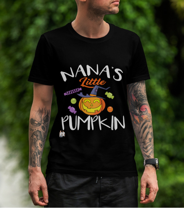 Nana's Little Pumpkin Halloween Candy Jack O'Lantern T-Shirt