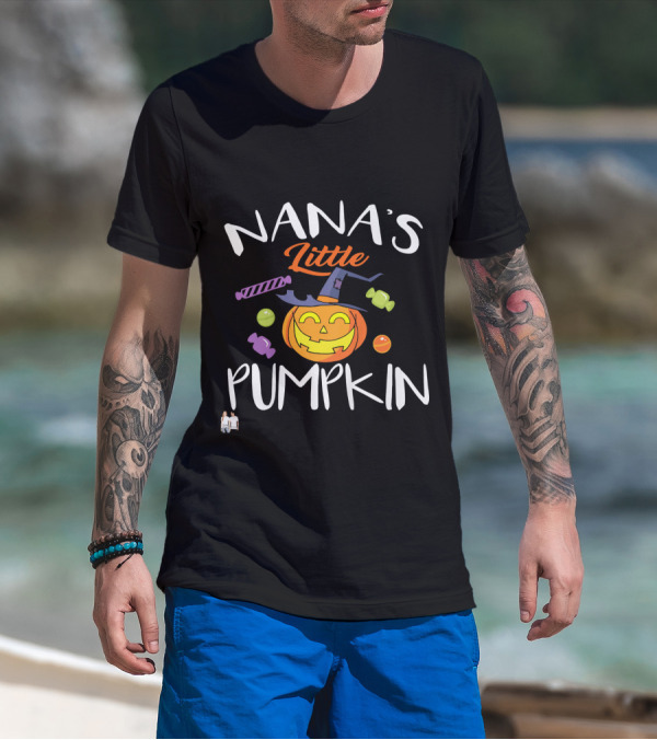 Nana's Little Pumpkin Halloween Candy Jack O'Lantern T-Shirt