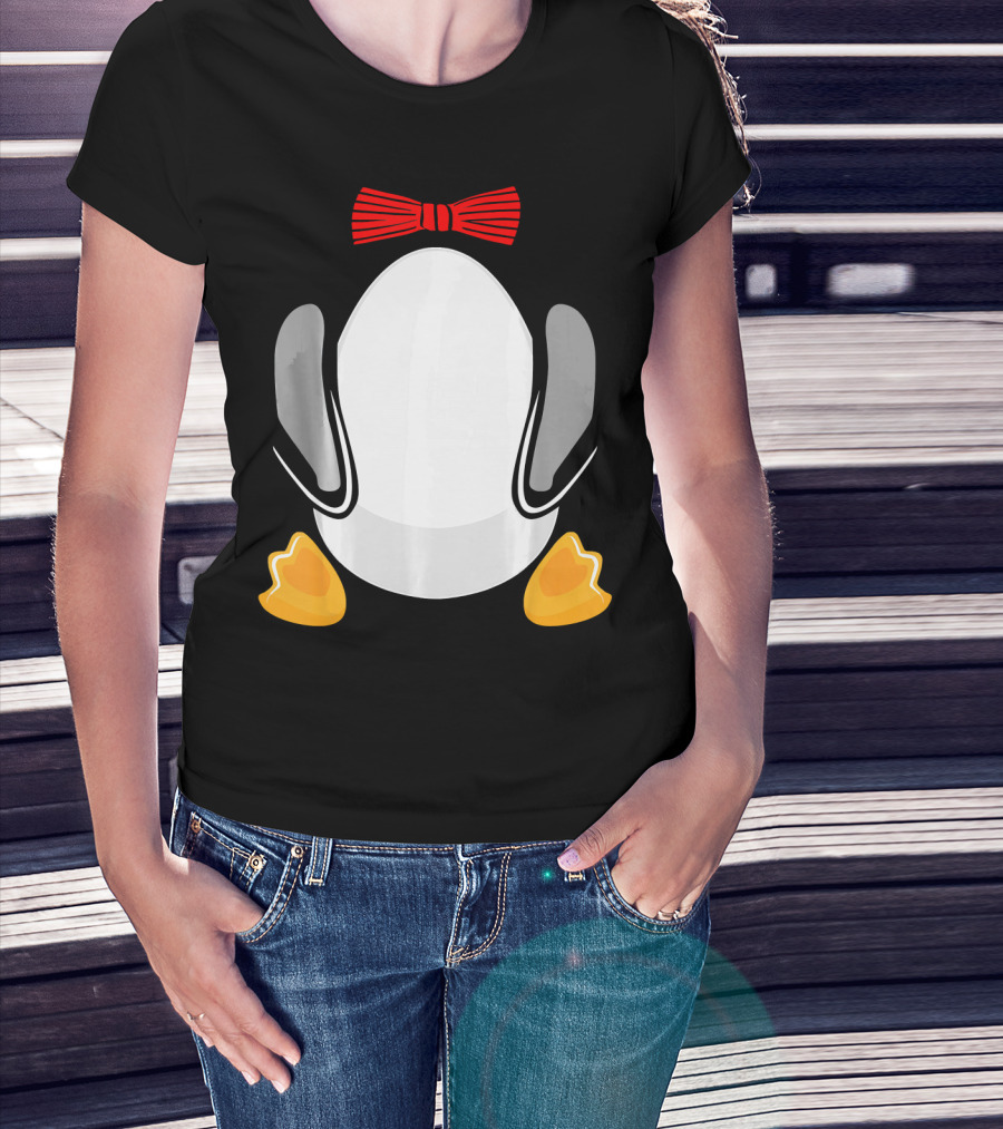 Funny Penguin Kids Halloween Costume Bowtie Feet T-Shirt