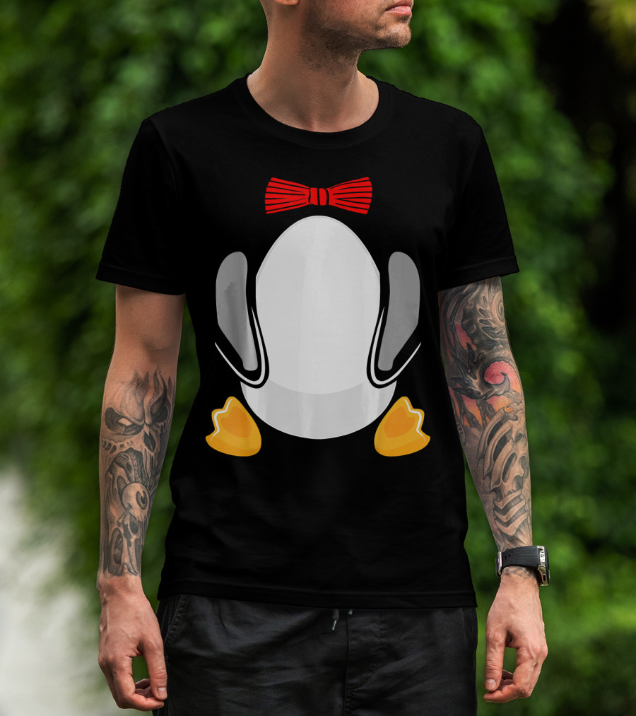 Funny Penguin Kids Halloween Costume Bowtie Feet T-Shirt
