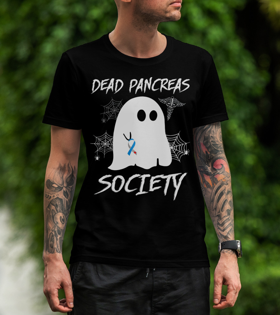 Dead Pancreas Society Ghost Boo Diabetes Halloween T-Shirt