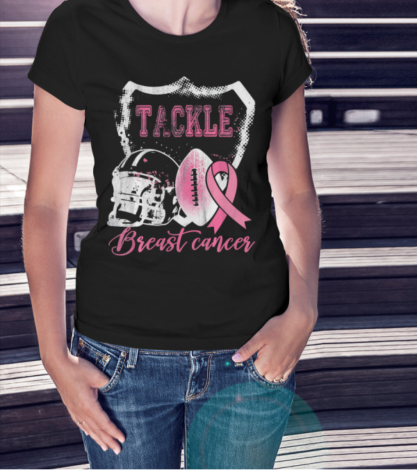 Tackle Breast Cancer Football Survivorship Awareness T-Shirt