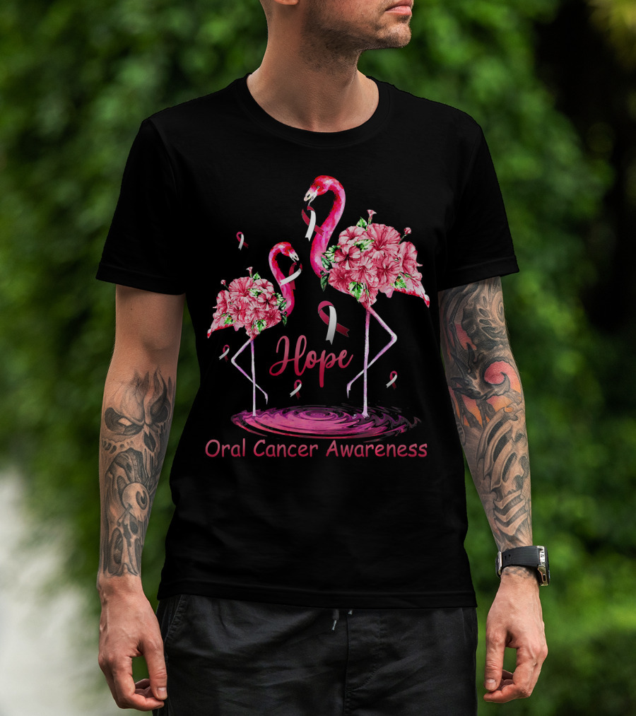 Hope Oral Cancer Awareness Flamingos T-Shirt