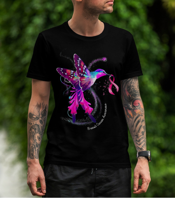 Hummingbird Breast Cancer Awareness Pink T-Shirt