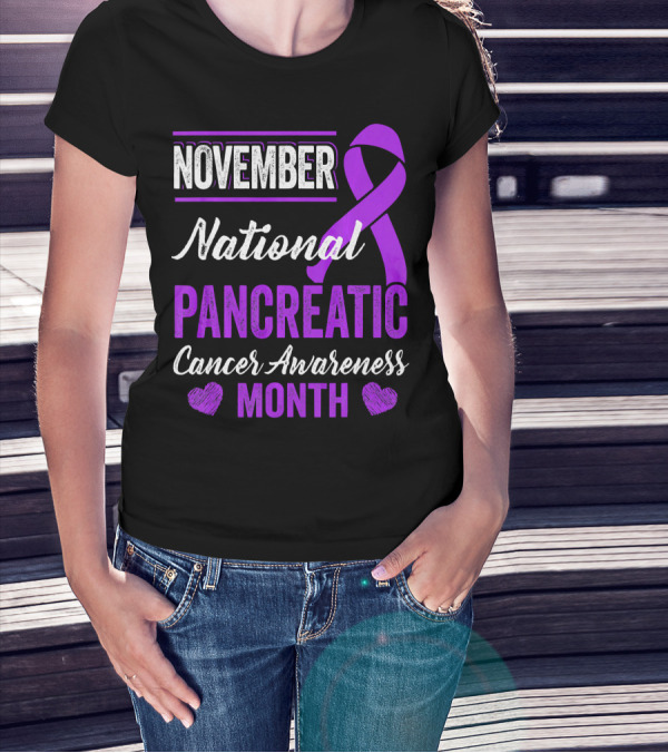 November National Pancreatic Cancer Awareness Month Purple T-Shirt