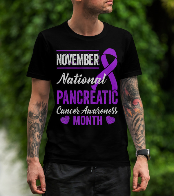 November National Pancreatic Cancer Awareness Month Purple T-Shirt