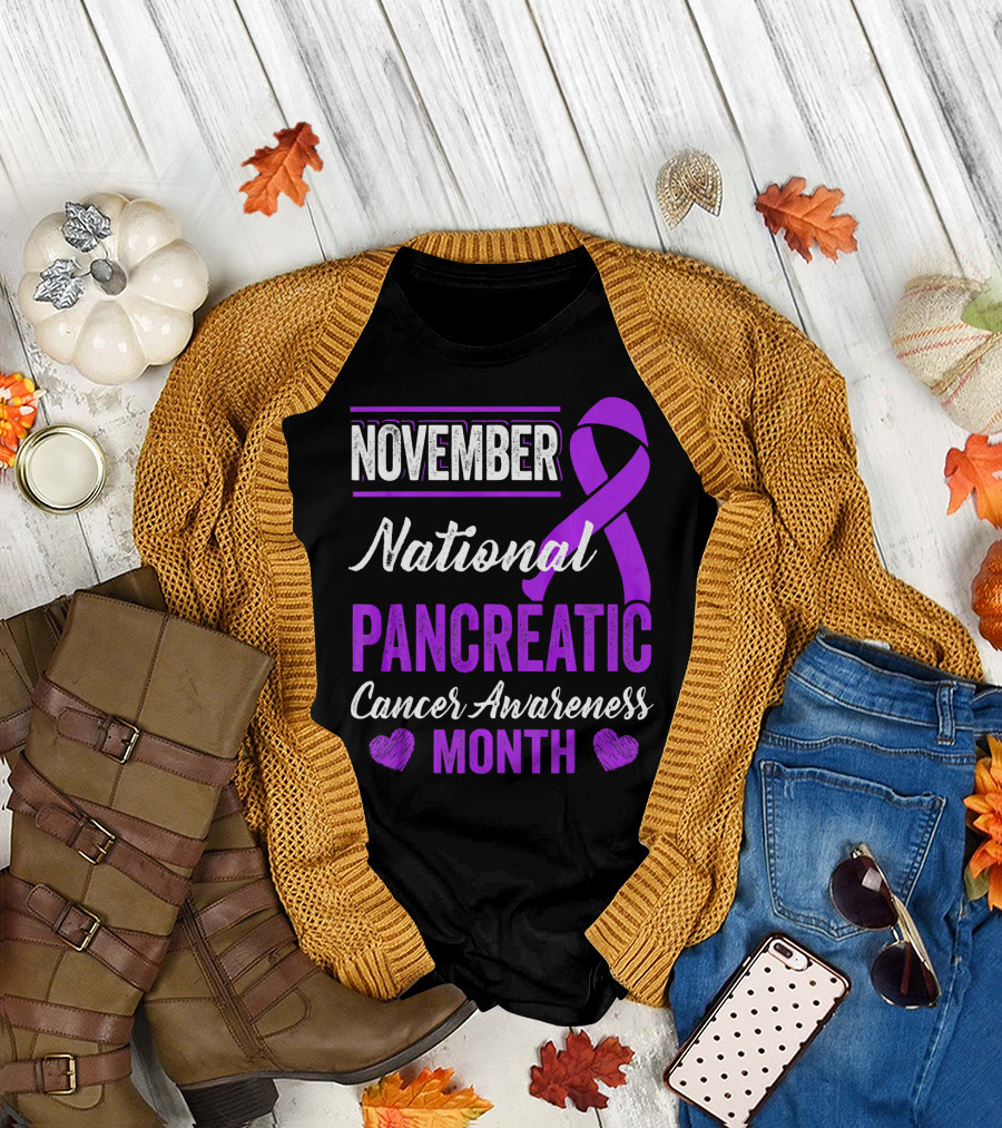 November National Pancreatic Cancer Awareness Month Purple T-Shirt