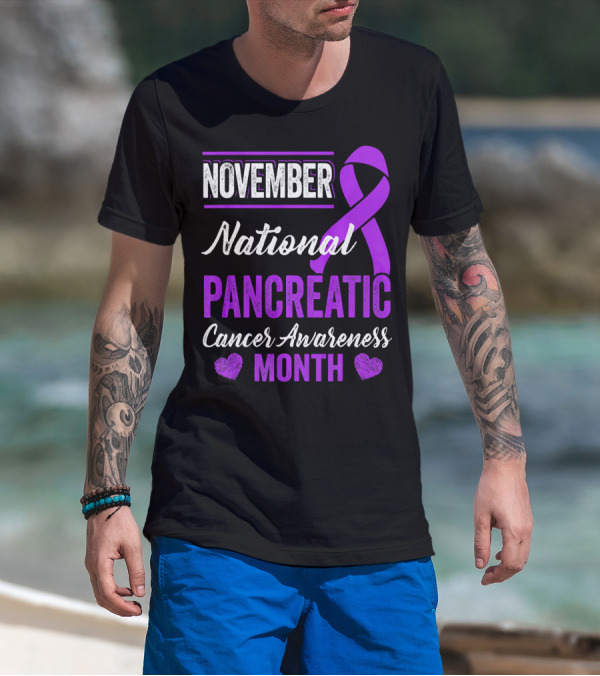November National Pancreatic Cancer Awareness Month Purple T-Shirt